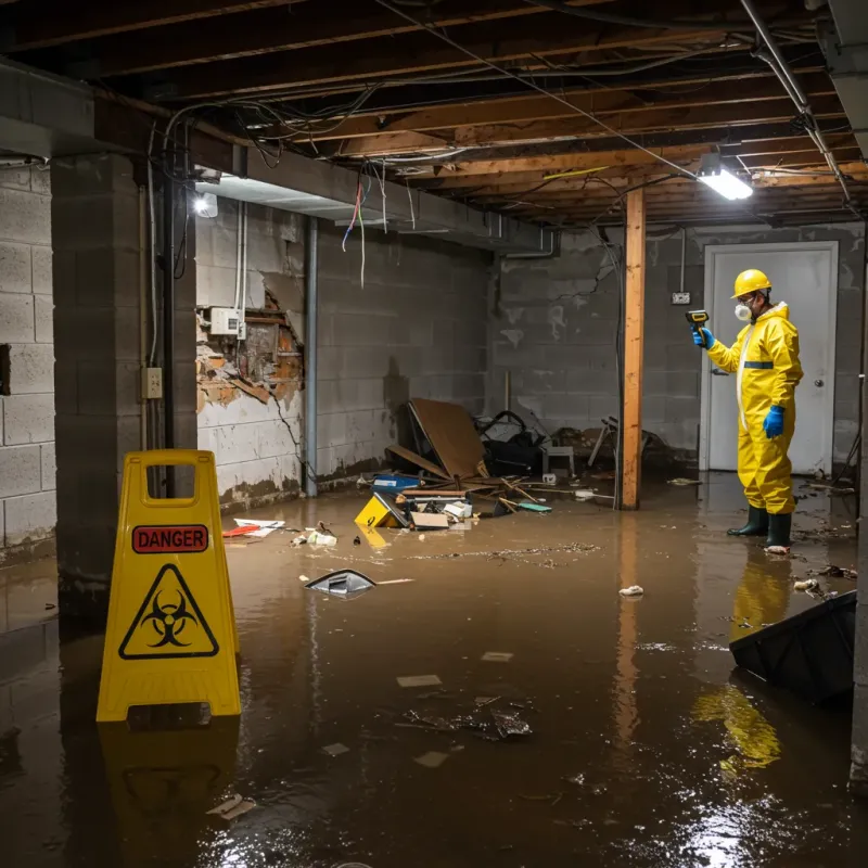 Flooded Basement Electrical Hazard in Rocky Mount, NC Property